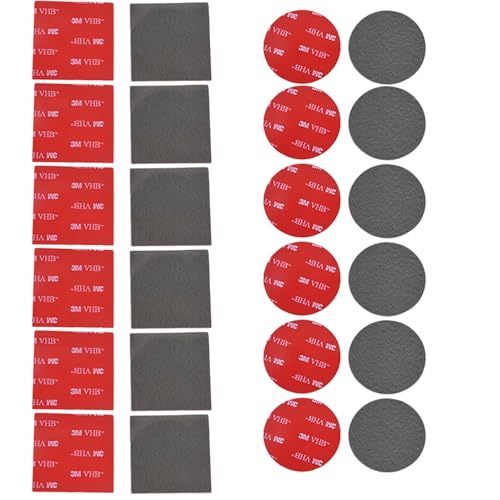 GoodTool 12 PCS 3M Foam Double-Sided Adhesive Tape Pads VHB Sticky Pads Replacement Mounting Tape for Bathroom and Car Use - 6 Round and 6 Square Pieces(50mm50mm1mm)