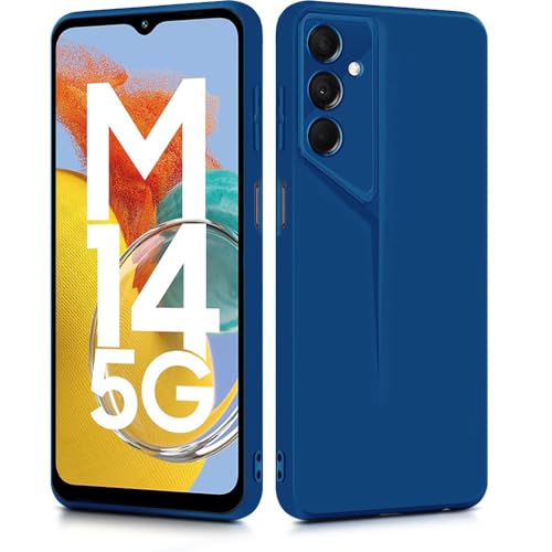 Image of WOW IMAGINE Slim Back Cover for Samsung Galaxy M14 5G | Blade Series Ultra Thin Case with Lightweight Design | Camera Protection | Soft Matte Silicone Flexible Mobile Case - Blue
