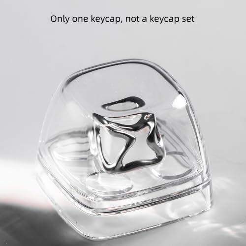 Image of dagaladoo Clear keycap,Translucent Keyboard keycap,Jelly Key Cap | Shine Through custom key caps,Artisan 1U ESC keycaps for Cherry-Mx Switches Mechanical Keyboard(Metal,Silver)