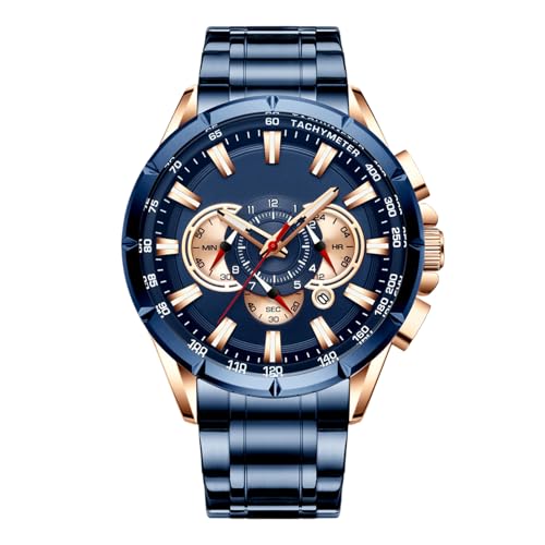 Montre en métal pour hommes avec chronographe élégant et finitions acier