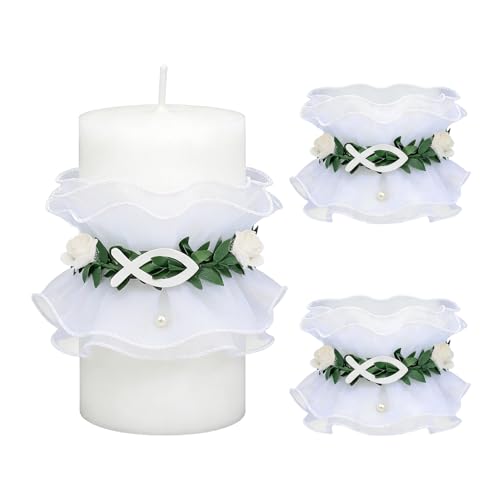 Tropfschutz Kommunionkerze,4-9cm Tropfenfänger Kerzentropfschutz,2 Stück Tropfschutz Taufkerze,Weiß Taufe Fisch Deko Kerzenrock,für Taufkerze Kommunionkerze Hochzeitkerze