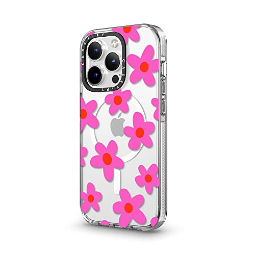 Coque transparente iPhone 14 Pro CASETiFY motif fleurs rétro rose - 5