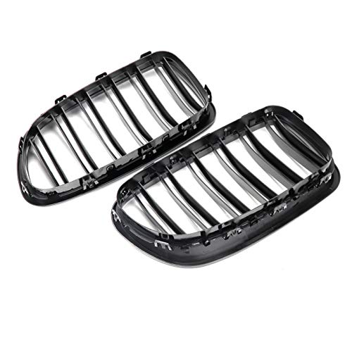 Zwbfu 2 peças preto brilhante capa de pára-choque dianteiro grade de rim substituição da grade de co