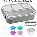 Bento Box Adult Lunch Box, Lunch Containers for Kids Girls Boys with 4 Compartments, Lunchable Food Container with Utensils, Sauce Jar, Muffin Liners, 40 Oz/5 Cup, Microwave & Dishwasher Safe, Gray