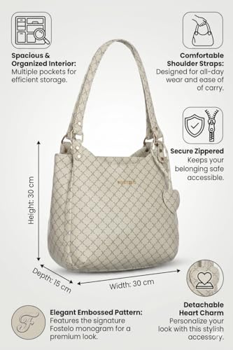Image of Fostelo Women's Blossom Luxe Satchel Tote Handbag for Women | Ladies Purse | Stylish Shoulder Bag | Gift For Women