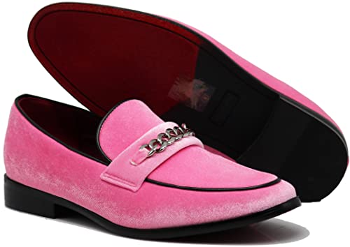 Image of Enzo Romeo Plum05 Men's Dress Loafers Elastic Slip on with Buckle Fashion Shoes