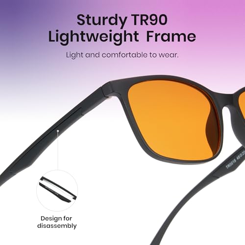 Image of Cyxus Orange Gaming Blue Light Glasses for Men Women Reduce Eye Strain | Filters harsh blue light to ease eye strain, minimize screen fatigue & improve sleep during long gaming and computer sessions