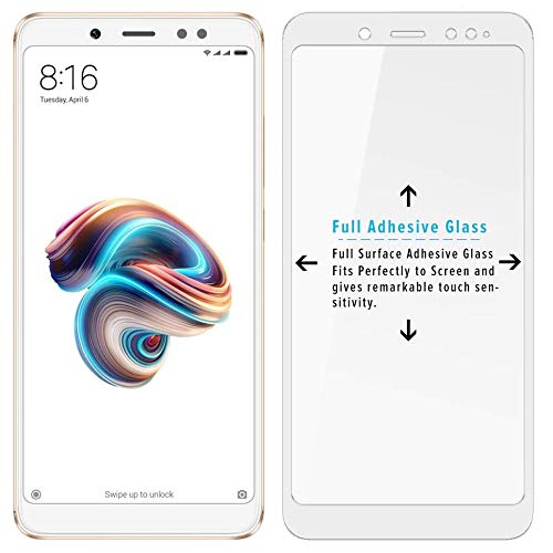 Image of JGD PRODUCTS (White Tempered Glass for Redmi Note 5 Pro with Full Edge to Edge Screen Coverage and easy installation kit