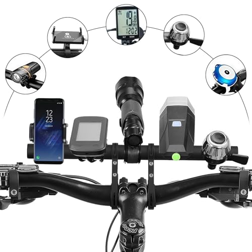 Aluminiumlegierung Lenker Extender, 30cm Lenker Verlängerung Halterungen, Fahrrad Lenker Erweiterung mit Schraubendreher, Doppel Bike Lenker Extender für GPS Kamera Taschenlampe