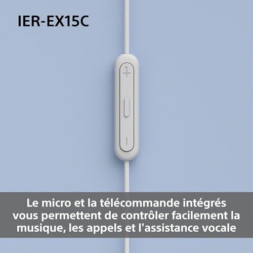 Sony IER-EX15C avec Micro – Écouteurs filaires USB-C pour Android, iPhone, Ordinateur Portable et PC – Câble Anti-enchevêtrement – Parfaits pour Les Voyages et Une Utilisation Quotidienne – Noir