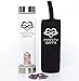 Infinity Gems Crystal Water Bottle For Crystal Elixir Water + Rose Quartz & Amethyst, FDA Approved BPA Free Heat Resilient Glass Crystal Infused Water Bottle for Healing Crystal Elixir Water