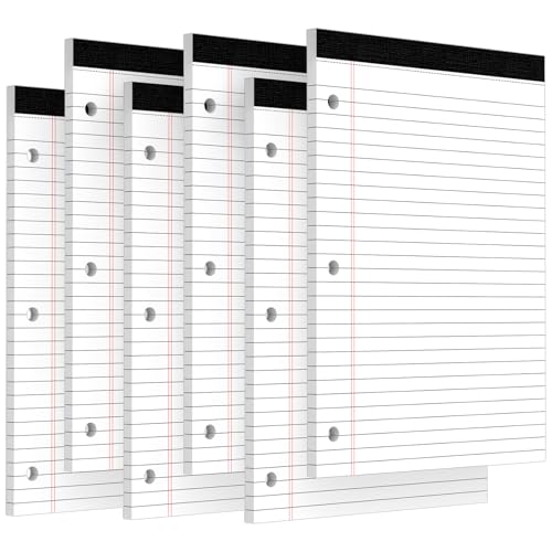 Blocs-notes blancs de 30 feuilles à lignes larges de 21,6 x 27,9 cm pour écriture fluide
