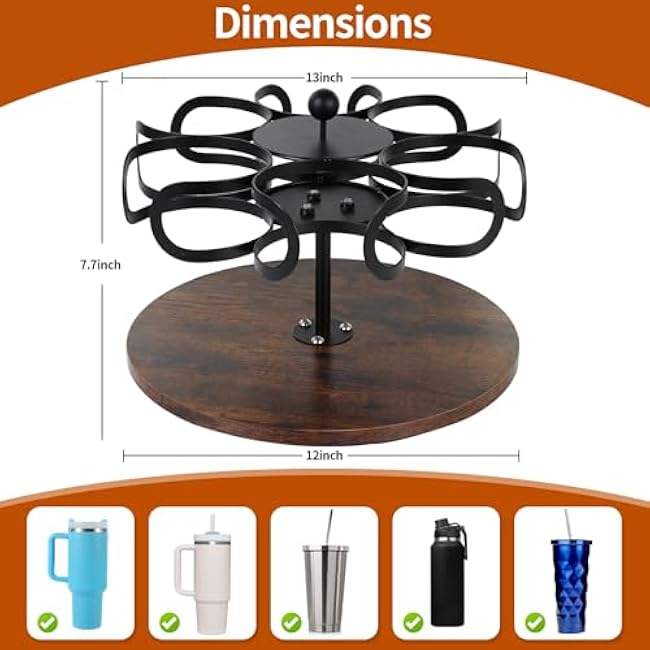 TROCHIN Water Bottle Organizer for Stanley Cup Tumbler with Handle, Rotating Bottle Organizer Holder, Kitchen Organizers and Storage for Stanley Cup Accessories