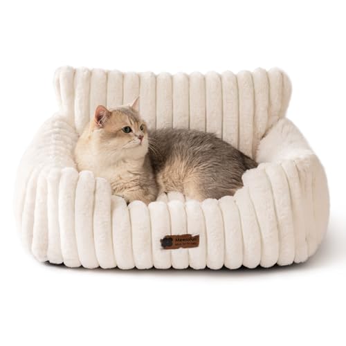 MEWOOFUN Hundesofabett - Katzenbetten für Hauskatzen Weich und Flauschig, Katzensofabett Kleines Hundebett für Hunde und Katzen, Beruhigendes...