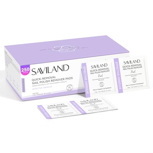 SAVILAND Advanced Gel Nail Polish Remover Pads: 250Pcs Gel Nail Polish Remover For Nails Quick Removal Travel-Friendly Soak Off Larger Wipes More Quantity For Salon Nail Supplies