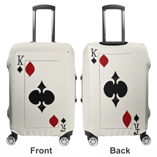 Carry on Luggage Cover Spades K Poker Suitcase Covers for Luggages Tsa Approved Travel Luggage Sleeve Protector Elastic Suitcase Protector Anti-Scratch Washable Fits 19-30 Inch Case -L3