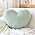 XVTRU Soft Heart Shaped Pillows, Cute Sage Green Heart Decorative Pillow, 12.9"x9.8" Heart Plush Cushion, Faux Rabbit Fur Room Decor Throw Pillow for Couch Bed Women Valentine's Day Xmas Gift