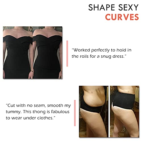 Miss Moly Women's Tummy Control Panty Slimmer Seamless High Waist Brief Shapewear Thong Shaper Waist Cincher Girdle Thong Underwear Black Xl #TOP3