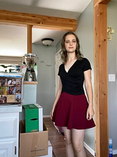 VETIOR Women's Sexy Deep V Neck Short Sleeve Unique Slim Fit Cross Wrap Shirts Crop Tops Going Out Tops3