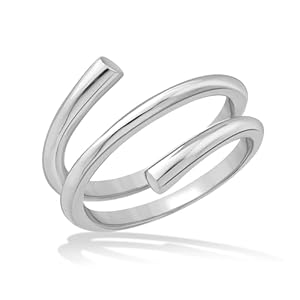 14K Gold or Platinum Plated Spiral Ring for Women | Size 5 to 9