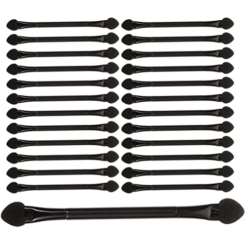 Healeved 25 Pack Dual-sided Eye Shadow Sticks Sponge Applicators Makeup Tool Kit for Girls