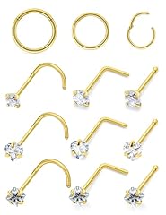 14K Gold-Clear CZ