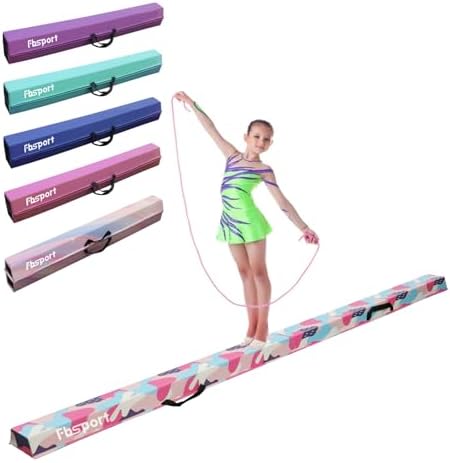 FBSPORT Schwebebalken Kinder 180/210/240/270/300cm Faltbarer für Zuhause | Extra fester Schaumstoff, PU‑Leder‑Bezug, einfache Reinigung, rutschfeste Unterseite, mit Tragetasche, fü