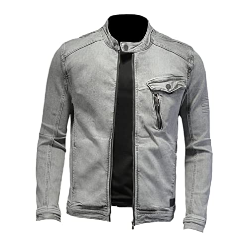 Veste en jean homme grande taille ajustée pour valoriser la silhouette en gris M