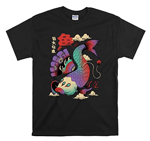 T-shirt poisson japonais psychédélique XXL ample résolvant le manque d'originalité