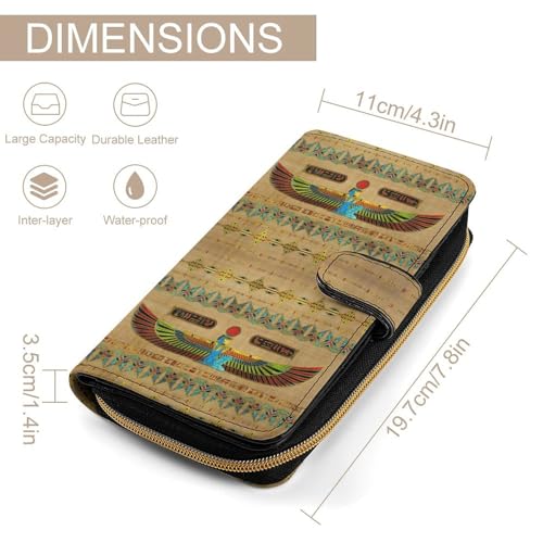 Egyptian Goddess Isis Slim Wallet Credit Card Holder Coin Pocket Purse Handheld Phone Bag for Women Men, 19.7x11x3.5cm, style2