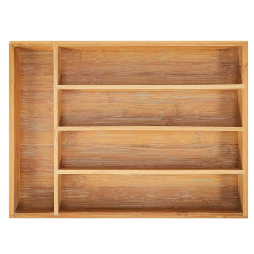 DOITOOL Organizador de Cubiertos de Cocina de con Compartimentos Divisor de Cajones Resistente y Elegante para y Cubertería Bandeja para Tenedores y