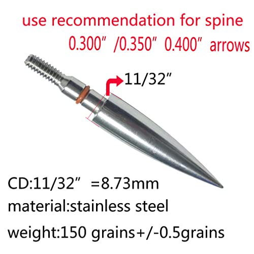 Image of 100 /125 /150 /200 /300 Grains Archery Field Points Practice Field Tips, Archery Target Practice Hunting Arrow Tip for Recurve, Compound Bow Crossbow, Stainless Steel Screw in Broadheads