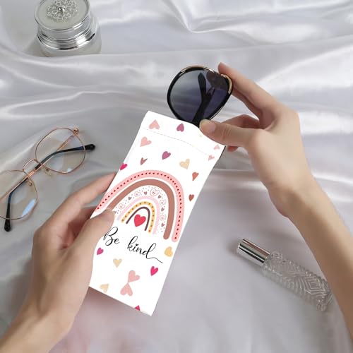 Image of Anikathy 2Pcs Sunglass Eyeglass Glasses Case Soft PU Leather with Cleaning Cloth Portable Glasses Pouch Bag for Men Women