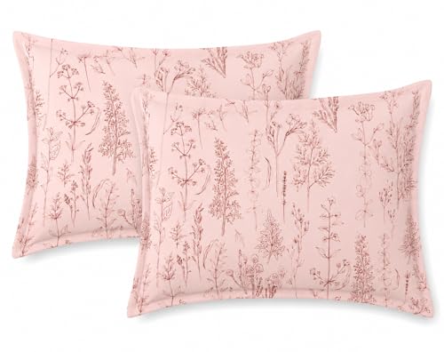 Image of RD TREND Glace Cotton Assorted Pillow Cover Set of 2 (4 Pcs) - Premium 210 TC, Standard Size 18 inchx28 inch | Soft & Breathable Floral Printed Pillowcases for Bedroom & Home |