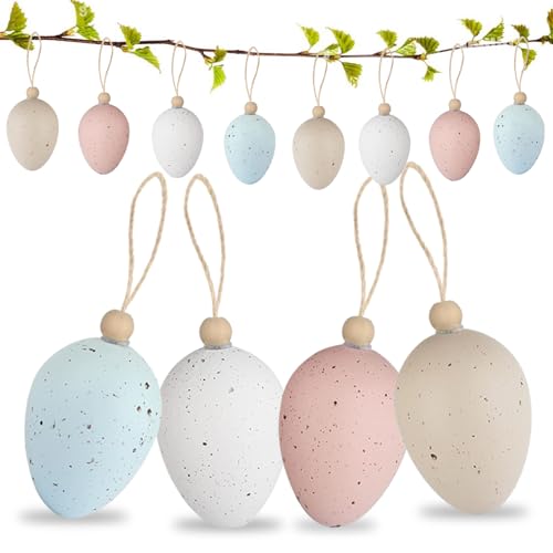 24 Pezzi Uova di Pasqua Decorative, Appese Uova di Pasquali
