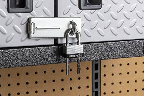 BRINKS - 40mm Laminated Steel Keyed and Warded Padlock with Adjustable Shackle - Chrome Plated with Hardened Steel Shackle