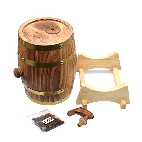 image for Aimee_JL 1.5L Oak Aging Barrels Whiskey Barrel Dispenser Home Wine Buc