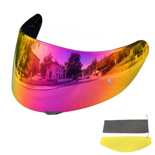 Image of PSLER Shatterproof Helmet Visor for K1 K1S K3SV K5 K5S,(Film&Rose Red) | Impact-Resistant ,UV400 Protection, Motorcycle Tinted Face Shield for K1 K1S K3SV K5 K5S ,Visor Replacement