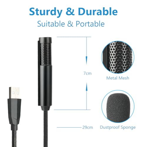 Image of HOTUT USB Microphone for Computer, Conference USB Microphone Metal Computer Condenser PC Mic, 360 Omnidirectional Conference Microphone for Online Chatting,Zoom Call,Online Meeting,Video Conference