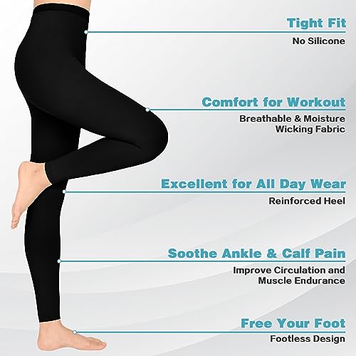 ktinnead 20-30 mmhg compression pantyhose for women footless medical compression stockings waist high opaque compression tights for edema varicose veins swelling pregnant teacher doctor