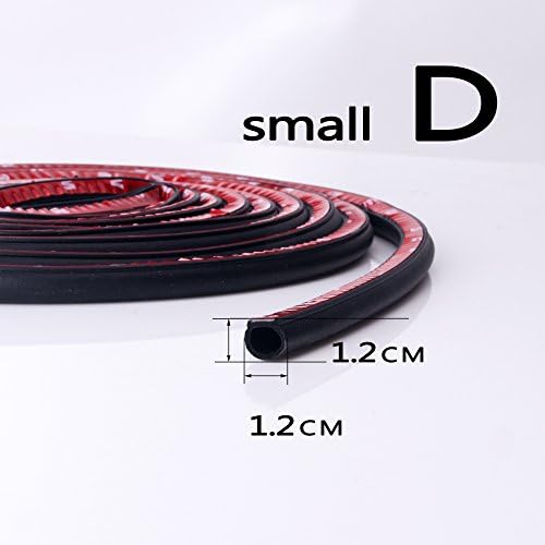 LEOZO 4M 13FT Small D-shape Hollow Rubber Seal Weather Strip 10x8mm Adhesive Automotive Weatherstrip Car Turck