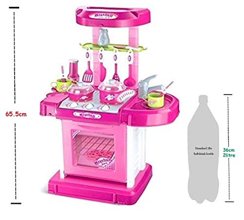 Image of Popsugar Camp N Play Tent for Kids | Indoor or Outdoor, Foldable Tent, Portable, Multicolor & Popsugar Kitchen Set with Light and Sound (Pink,TH008-58) Combo