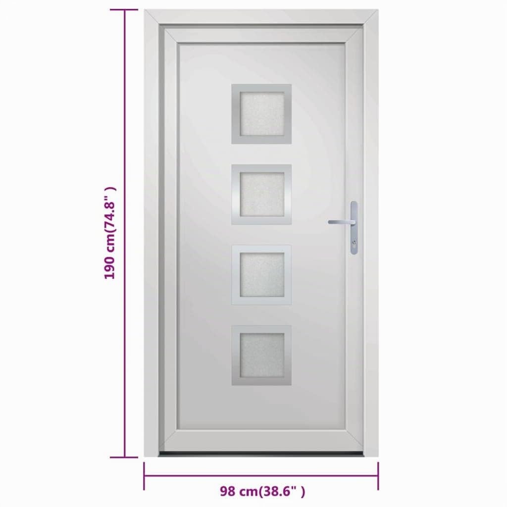 Porte d entrée blanc 98x190 cm PVC