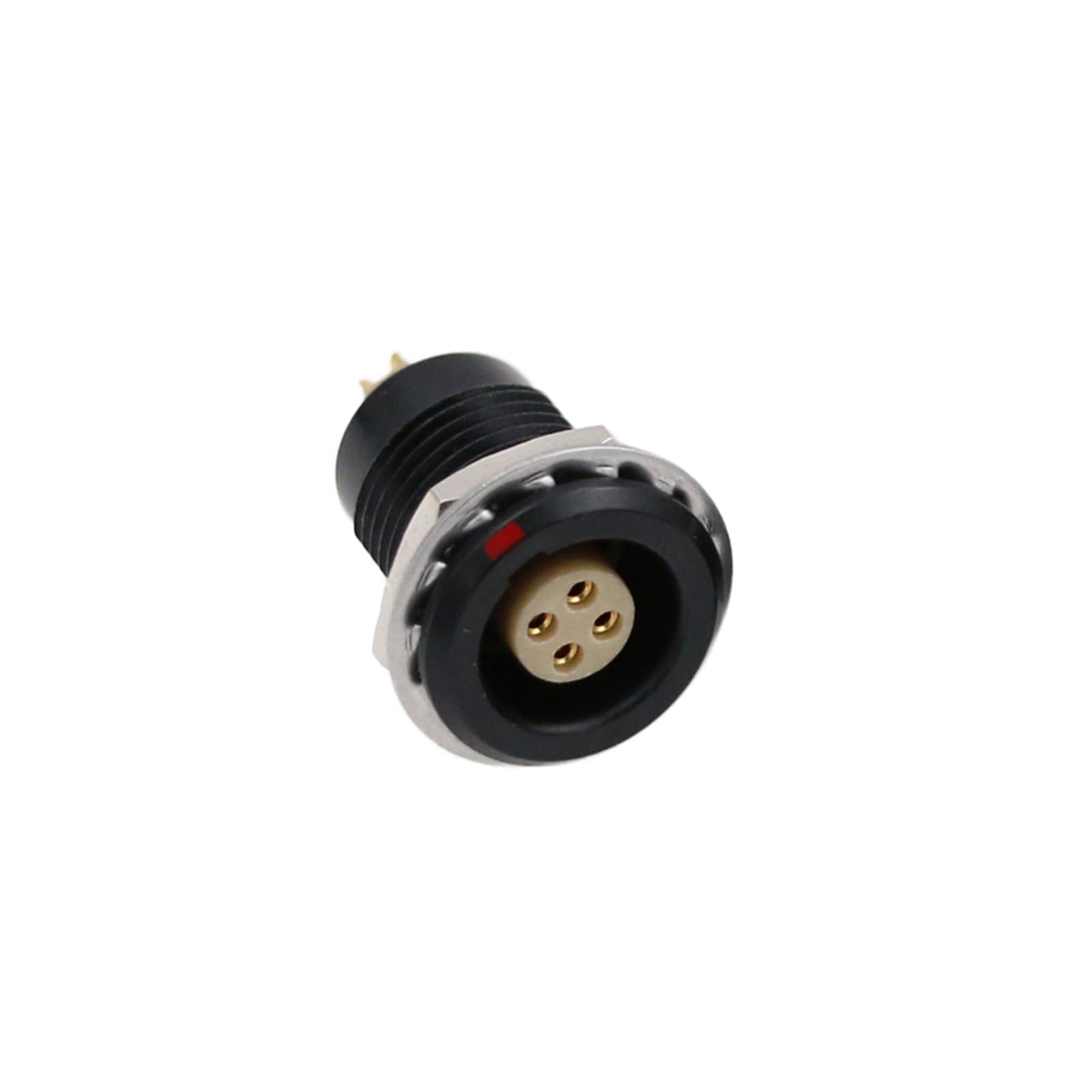 Black 0B Egg 304 4 Pin Connector Female Panel Mount Socket Circular Push Pull Compatible for Lemo