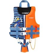 GOSEN Toddler Swim Vest Kids Floaties - Swim Jacket for 1-8 Years (24-80LBS) - Children Pool Floa...