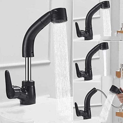 Robinet de cuisine orientable à 360° noir et or mat