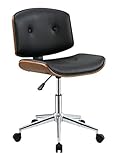 ACME Furniture Camila Office Chair, Black PU/Walnut
