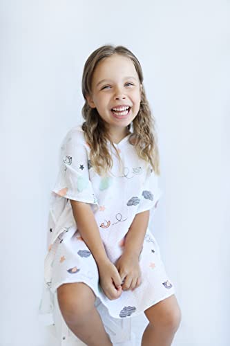 Image of Muslin Multipurpose Drying Towel and Hooded Pancho for Boys and Girls (Bird, 3-4 Age)