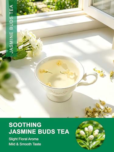 Image of TeeLux Dried Jasmine Buds, Edible Jasmine Flowers for Tea & Baking, 3.5oz