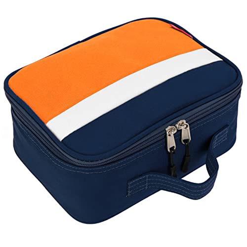 Hawlander Insulated Kids Lunch Box Bag For Boys And Girls, Standard Size For School (Navy-Orange) #TOP3